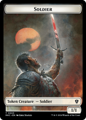 Human // Soldier Double-Sided Token [Murders at Karlov Manor Commander Tokens] | Arkham Games and Comics