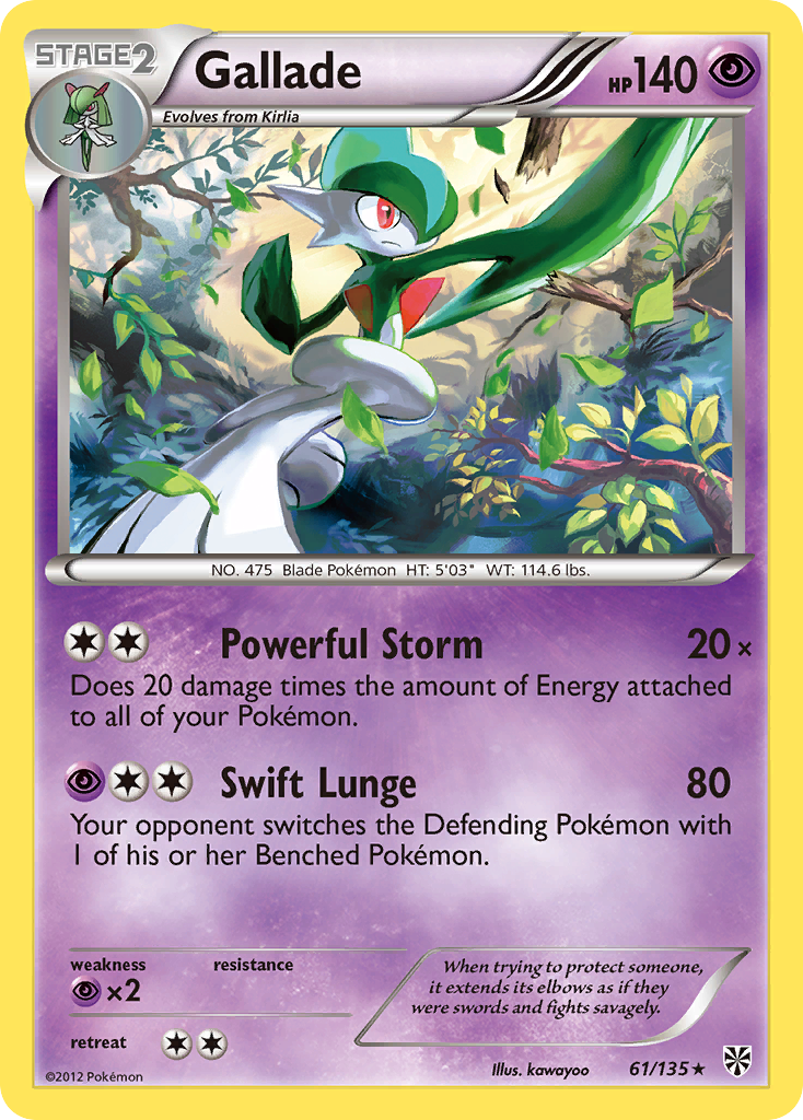 Gallade (61/135) [Black & White: Plasma Storm] | Arkham Games and Comics