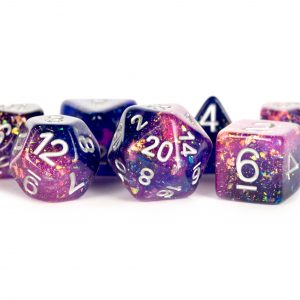 Metallic Dice Games Eternal Purple/Blue 16mm Resin Poly Set | Arkham Games and Comics