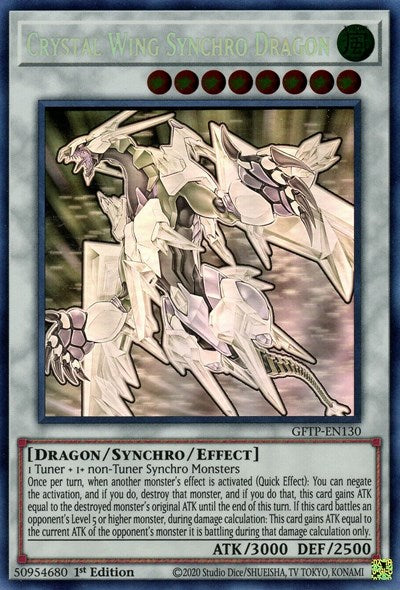 Crystal Wing Synchro Dragon [GFTP-EN130] Ghost Rare | Arkham Games and Comics