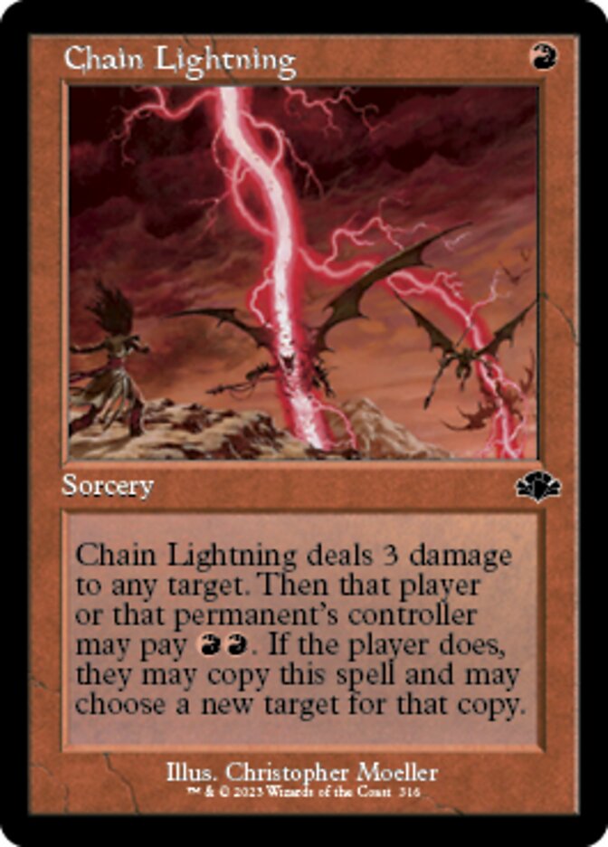 Chain Lightning (Retro) [Dominaria Remastered] | Arkham Games and Comics