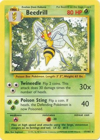 Beedrill (17/102) [Base Set Unlimited] | Arkham Games and Comics