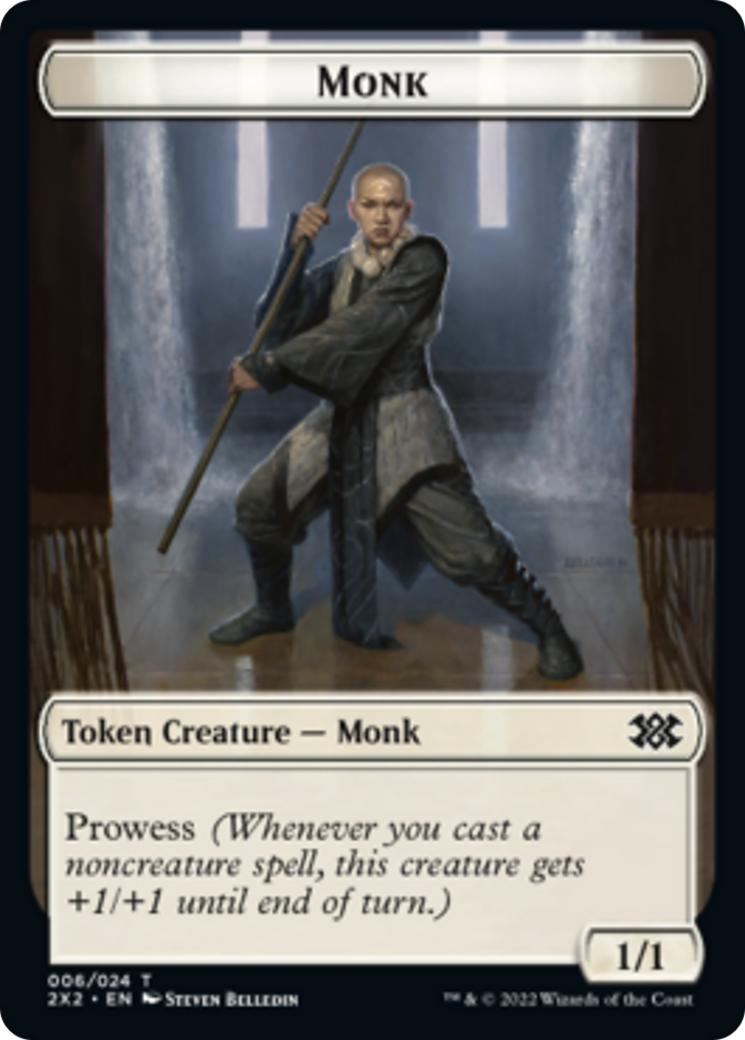 Spider // Monk Double-sided Token [Double Masters 2022 Tokens] | Arkham Games and Comics