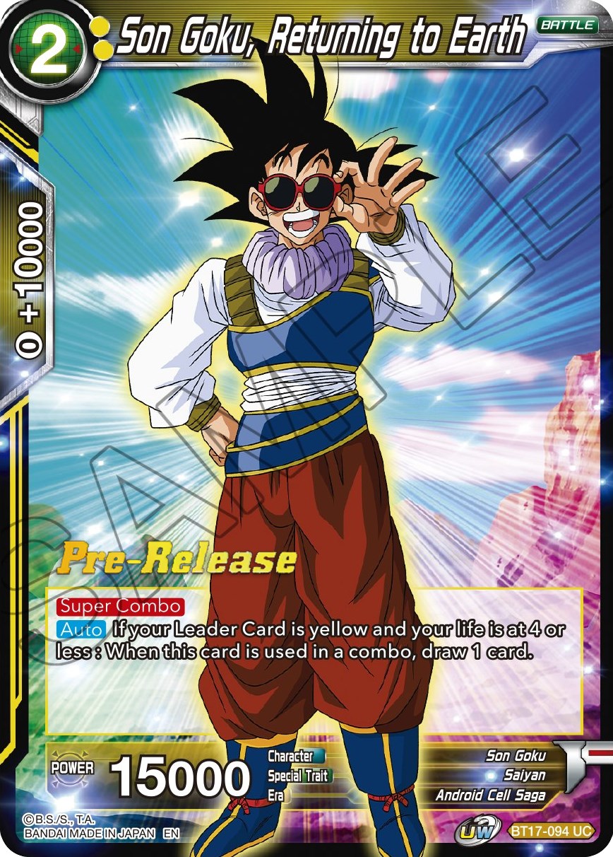 Son Goku, Returning to Earth (BT17-094) [Ultimate Squad Prerelease Promos] | Arkham Games and Comics