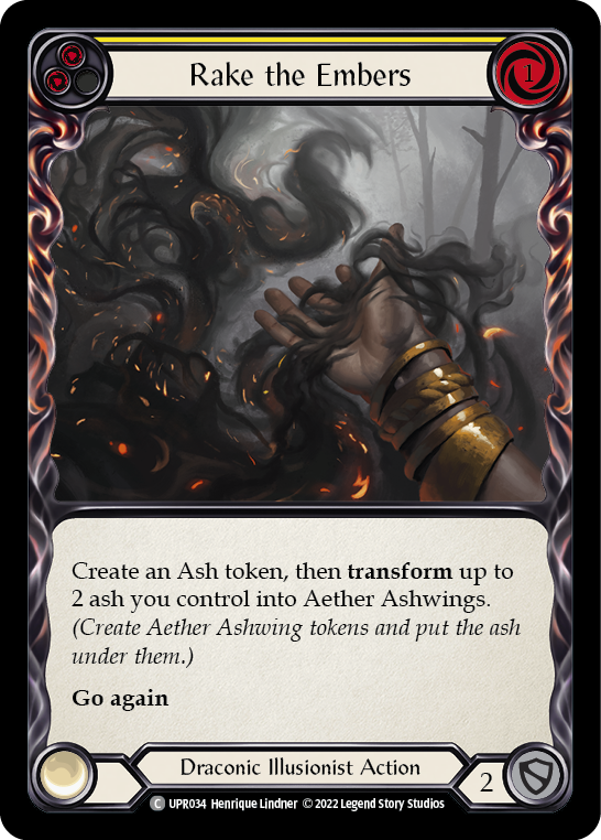 Rake the Embers (Yellow) [UPR034] (Uprising)  Rainbow Foil | Arkham Games and Comics