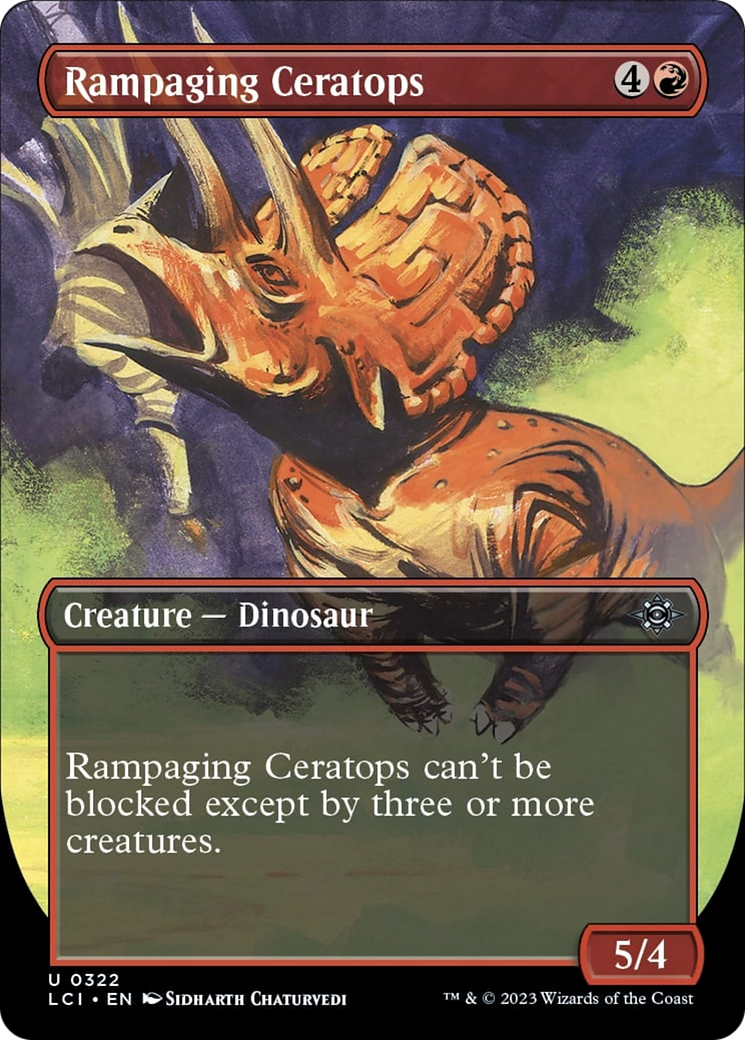 Rampaging Ceratops (Borderless) [The Lost Caverns of Ixalan] | Arkham Games and Comics