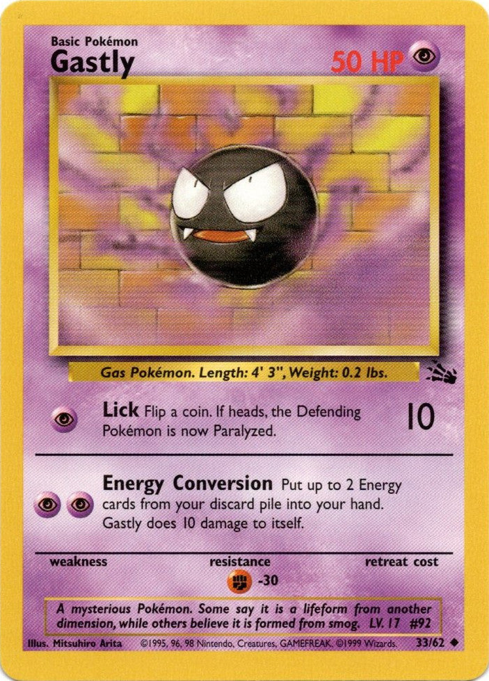 Gastly (33/62) [Fossil Unlimited] | Arkham Games and Comics