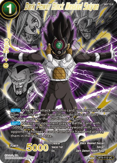 Dark Power Black Masked Saiyan (Alternate Art) (BT5-112) [Special Anniversary Set 2021] | Arkham Games and Comics