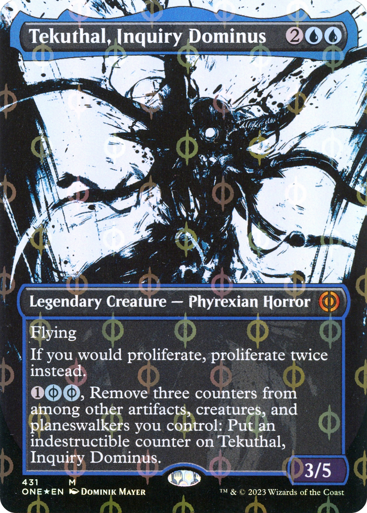 Tekuthal, Inquiry Dominus (Borderless Ichor Step-and-Compleat Foil) [Phyrexia: All Will Be One] | Arkham Games and Comics