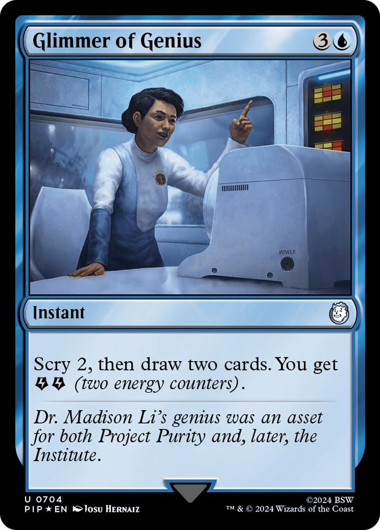 Glimmer of Genius (Surge Foil) [Fallout] | Arkham Games and Comics
