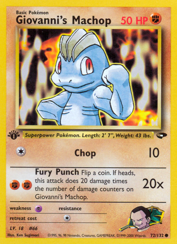 Giovanni's Machop (72/132) [Gym Challenge 1st Edition] | Arkham Games and Comics