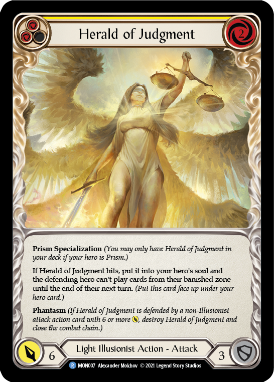 Herald of Judgment [MON007-RF] (Monarch)  1st Edition Rainbow Foil | Arkham Games and Comics