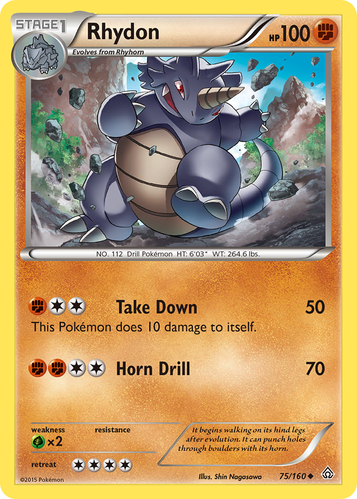 Rhydon (75/160) [XY: Primal Clash] | Arkham Games and Comics