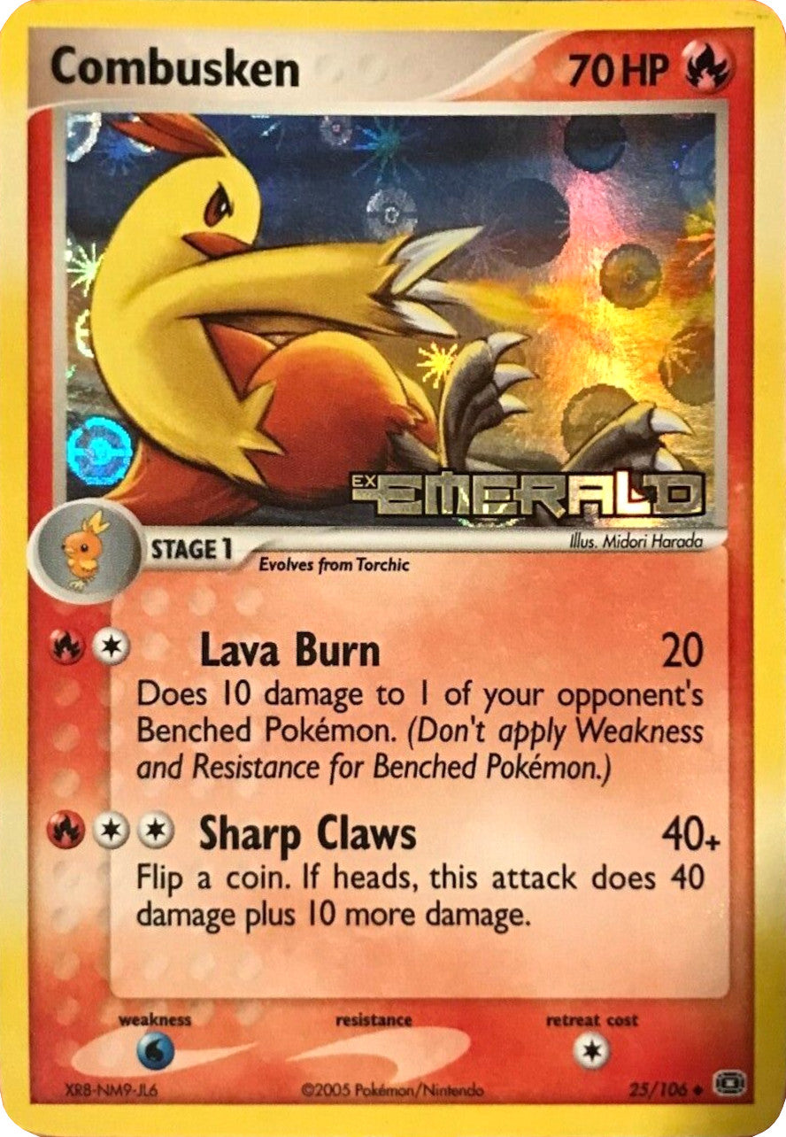 Combusken (25/106) (Stamped) [EX: Emerald] | Arkham Games and Comics