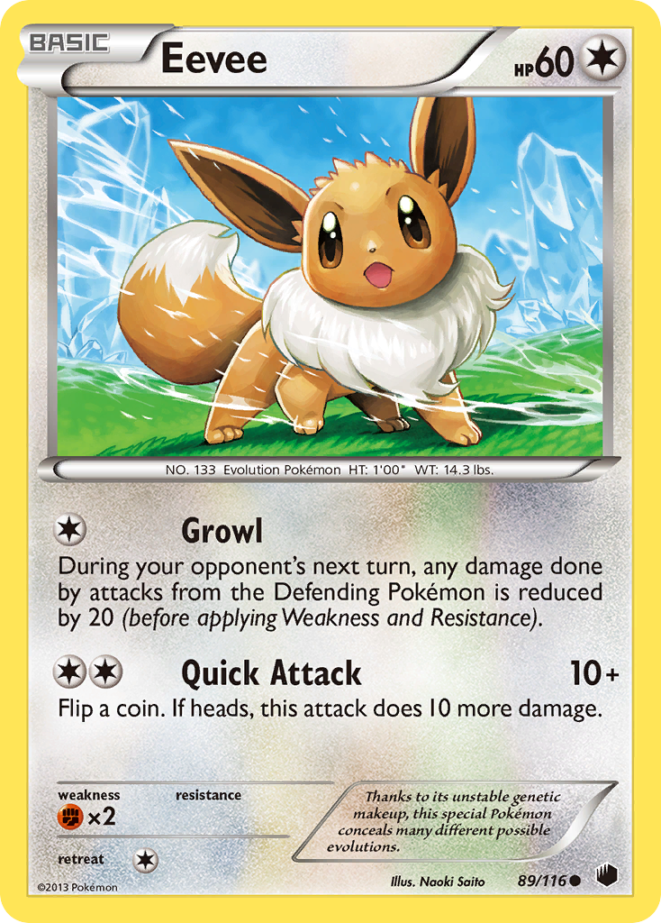 Eevee (89/116) [Black & White: Plasma Freeze] | Arkham Games and Comics