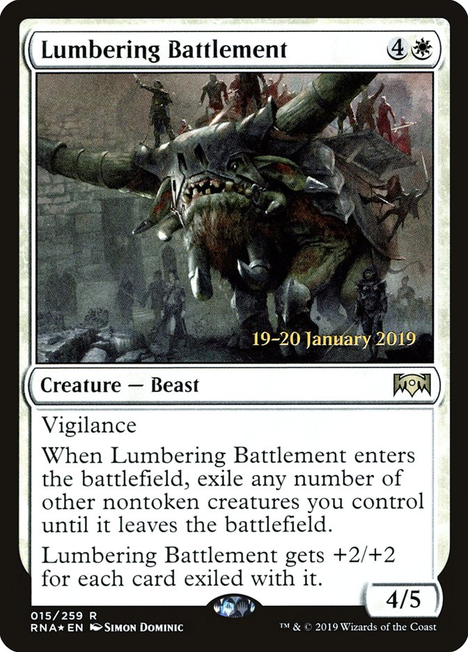 Lumbering Battlement [Ravnica Allegiance Prerelease Promos] | Arkham Games and Comics