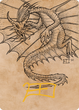 Ancient Gold Dragon Art Card (44) (Gold-Stamped Signature) [Commander Legends: Battle for Baldur's Gate Art Series] | Arkham Games and Comics