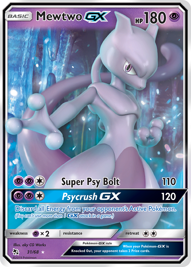 Mewtwo GX (31/68) [Sun & Moon: Hidden Fates] | Arkham Games and Comics