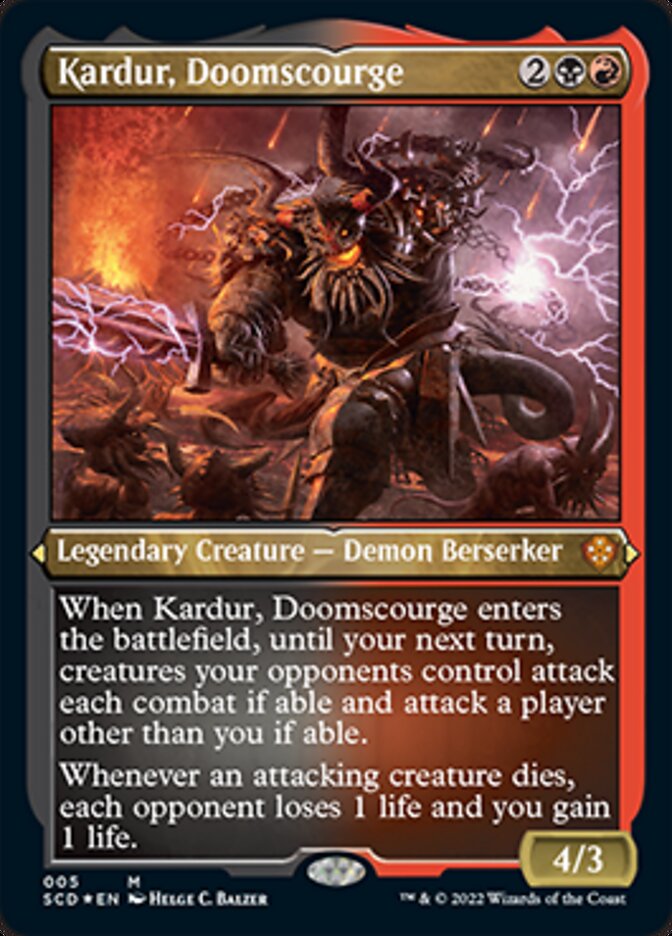 Kardur, Doomscourge (Foil Etched) [Starter Commander Decks] | Arkham Games and Comics