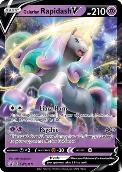 Galarian Rapidash V (SWSH111) (Jumbo Card) [Sword & Shield: Black Star Promos] | Arkham Games and Comics