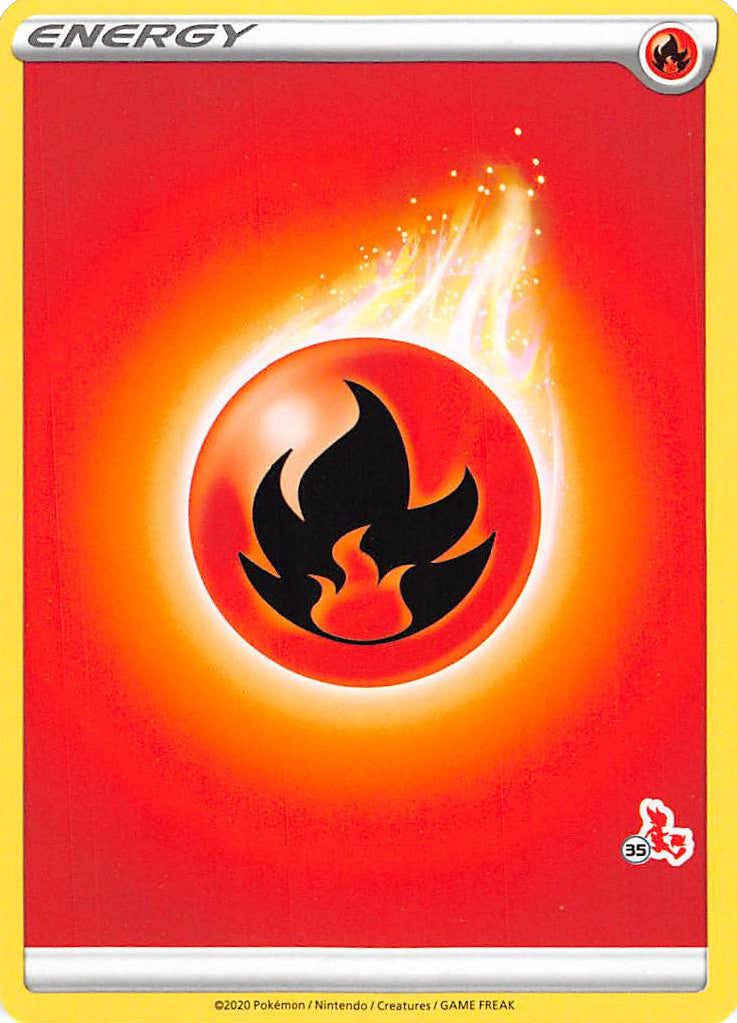Fire Energy (Cinderace Stamp #35) [Battle Academy 2022] | Arkham Games and Comics
