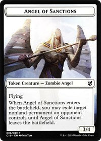 Angel of Sanctions // Horror Double-sided Token [Commander 2019 Tokens] | Arkham Games and Comics