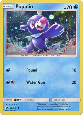 Popplio (39/149) (Cosmos Holo) [Sun & Moon: Base Set] | Arkham Games and Comics