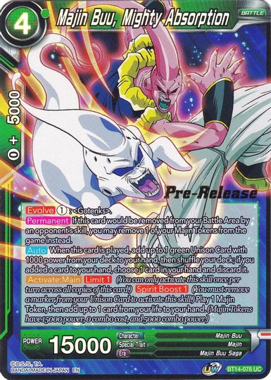 Majin Buu, Mighty Absorption (BT14-078) [Cross Spirits Prerelease Promos] | Arkham Games and Comics