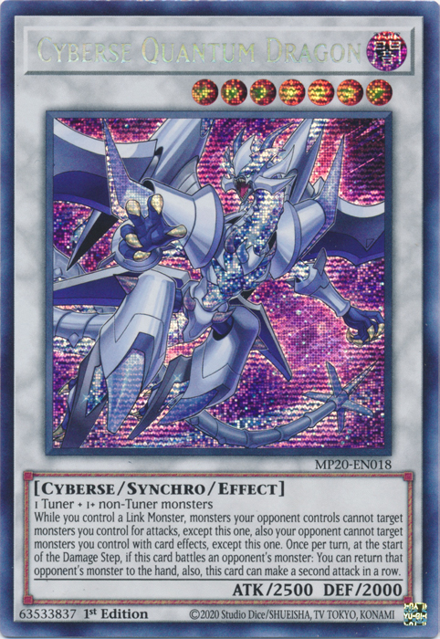 Cyberse Quantum Dragon [MP20-EN018] Prismatic Secret Rare | Arkham Games and Comics