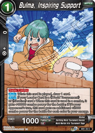 Bulma, Inspiring Support (EB1-50) [Battle Evolution Booster] | Arkham Games and Comics