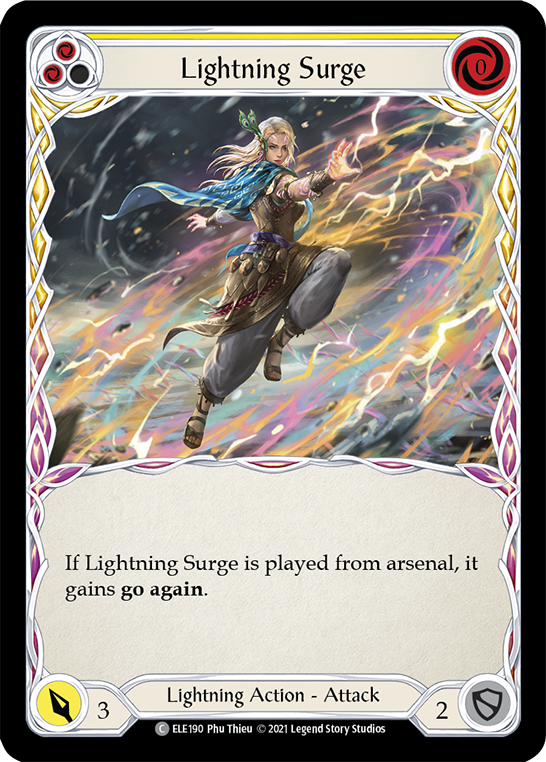 Lightning Surge (Yellow) [ELE190] (Tales of Aria)  1st Edition Rainbow Foil | Arkham Games and Comics