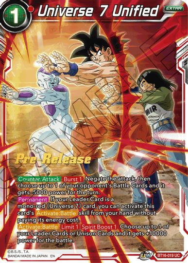 Universe 7 Unified (BT16-019) [Realm of the Gods Prerelease Promos] | Arkham Games and Comics