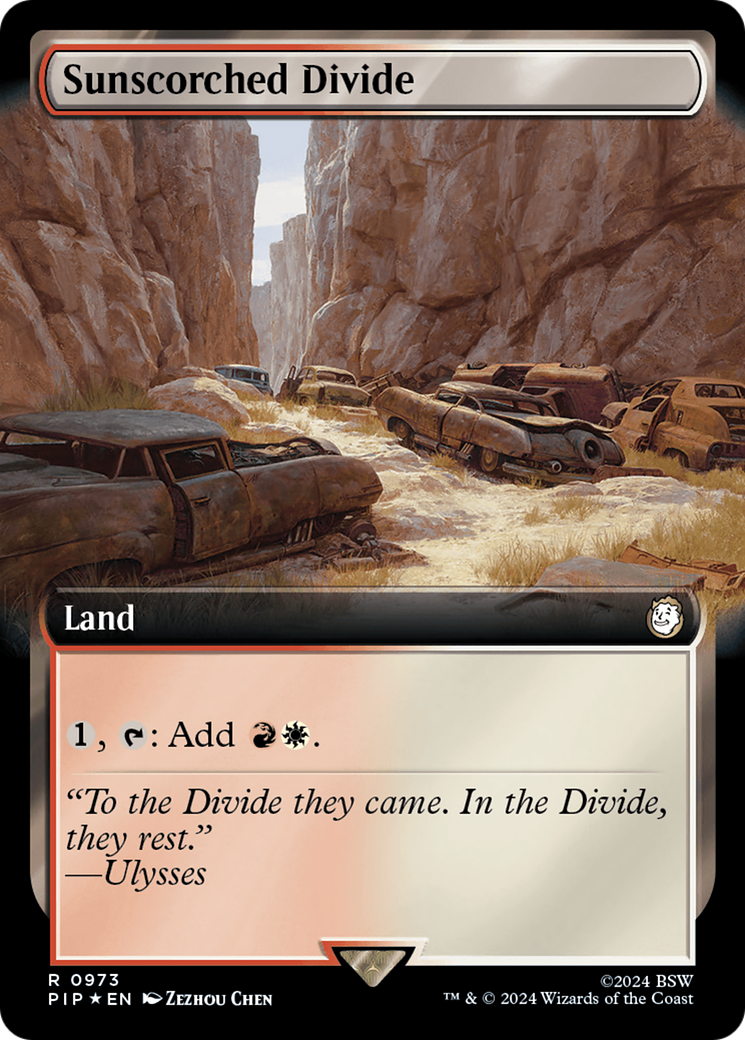 Sunscorched Divide (Extended Art) (Surge Foil) [Fallout] | Arkham Games and Comics