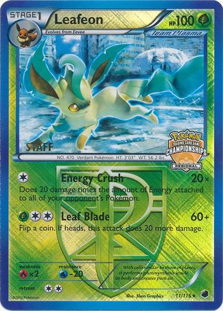 Leafeon (11/116) (Regional Championship Promo Staff) [Black & White: Plasma Freeze] | Arkham Games and Comics