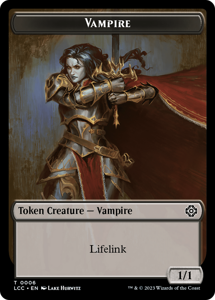 Vampire (0006) // Vampire Demon Double-Sided Token [The Lost Caverns of Ixalan Commander Tokens] | Arkham Games and Comics