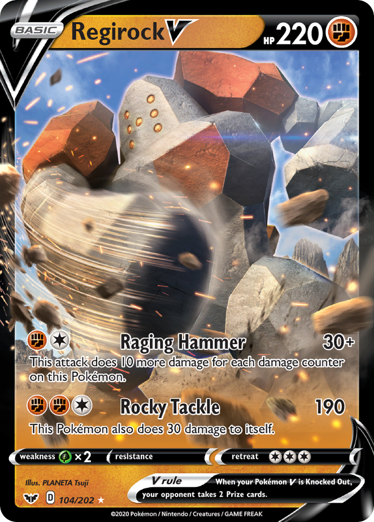 Regirock V (104/202) [Sword & Shield: Base Set] | Arkham Games and Comics