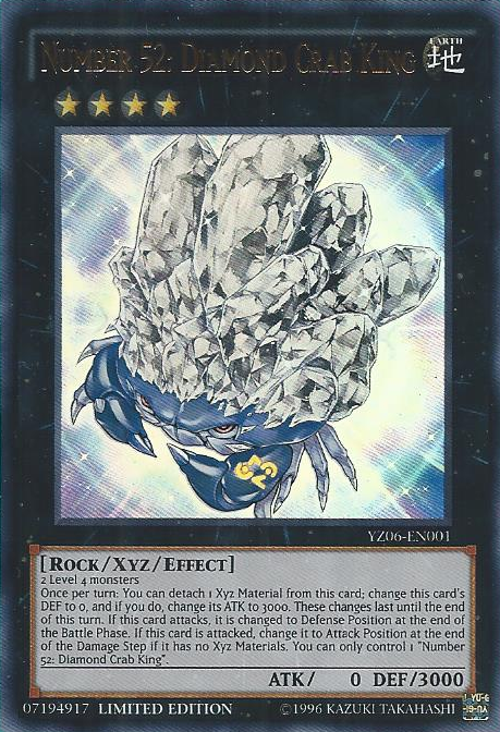 Number 52: Diamond Crab King [YZ06-EN001] Ultra Rare | Arkham Games and Comics