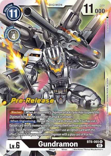 Gundramon [BT6-065] [Double Diamond Pre-Release Cards] | Arkham Games and Comics