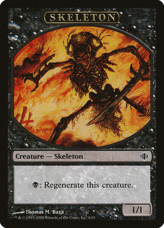 Skeleton Token [Shards of Alara Tokens] | Arkham Games and Comics