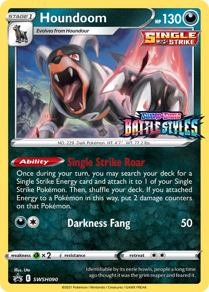 Houndoom (SWSH090) (Prerelease Promo) [Sword & Shield: Black Star Promos] | Arkham Games and Comics