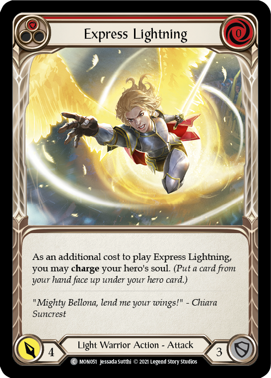 Express Lightning (Red) [MON051-RF] (Monarch)  1st Edition Rainbow Foil | Arkham Games and Comics