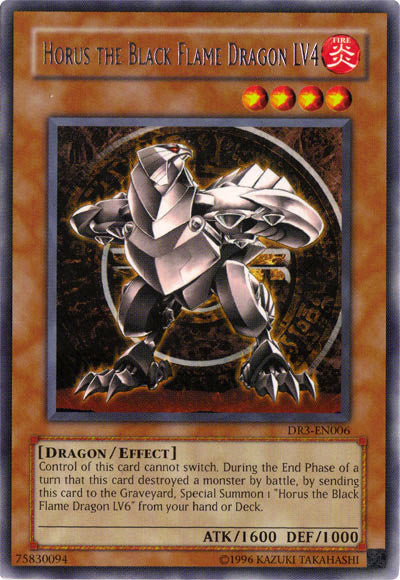 Horus the Black Flame Dragon LV4 [DR3-EN006] Rare | Arkham Games and Comics