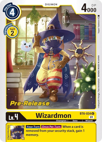 Wizardmon [BT6-034] [Double Diamond Pre-Release Cards] | Arkham Games and Comics
