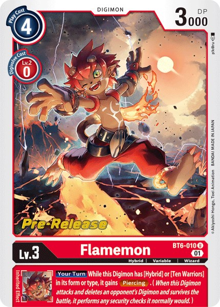 Flamemon [BT6-010] [Double Diamond Pre-Release Cards] | Arkham Games and Comics