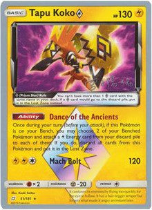 Tapu Koko Prism Star (51/181) (Pikarom Judge - Haruki Miyamoto) [World Championships 2019] | Arkham Games and Comics