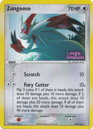 Zangoose (34/110) (Stamped) [EX: Holon Phantoms] | Arkham Games and Comics