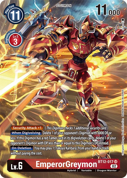 EmperorGreymon [BT12-017] (Alternate Art) [Across Time] | Arkham Games and Comics