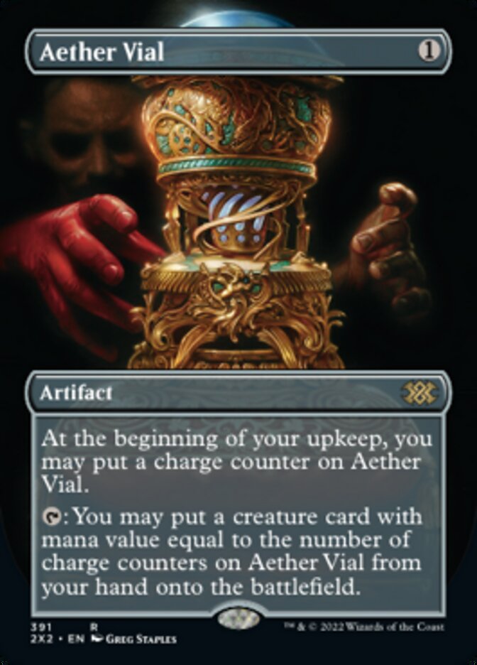 Aether Vial (Borderless Alternate Art) [Double Masters 2022] | Arkham Games and Comics