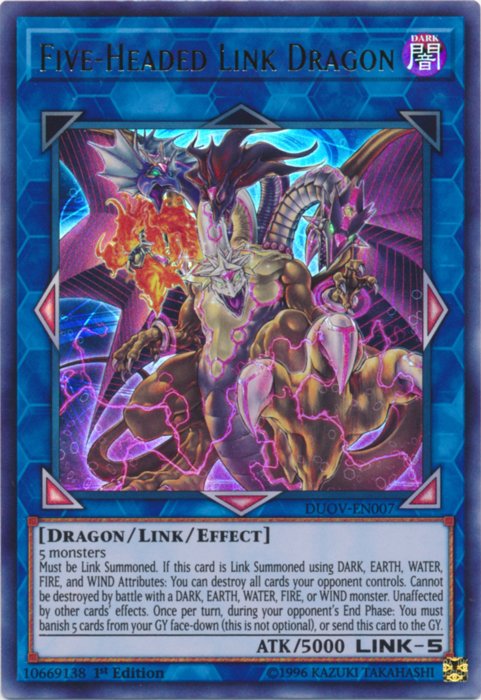 Five-Headed Link Dragon [DUOV-EN007] Ultra Rare | Arkham Games and Comics