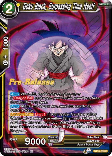 Goku Black, Surpassing Time itself (BT16-088) [Realm of the Gods Prerelease Promos] | Arkham Games and Comics